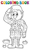 Coloring book male soldier theme 1