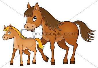 Horse with foal theme image 1