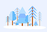 Vector winter forest