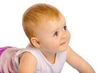 Portrait of baby girl. Studio. Isolated