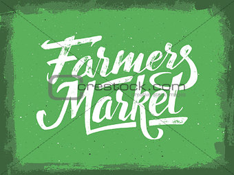 Farmers market hand lettering. Vintage poster