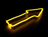 Arrow neon sign isolated on black background