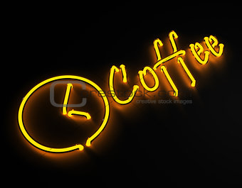 Coffee bar neon sign isolated on black background.