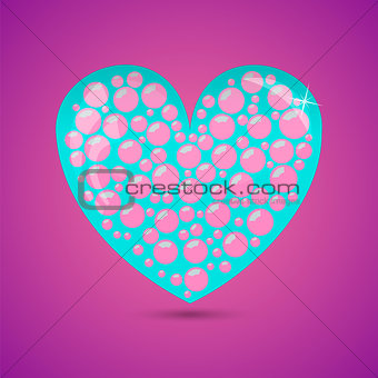 Glass Heart With Soap Bubbles