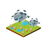 Thunderstorm. Natural Disaster Icon. Vector Illustration