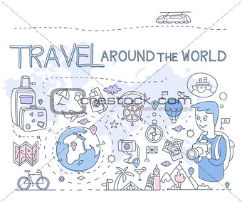 Travel Around the World. Vector Illustration Infographics
