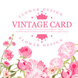 Vintage Flower Card. Vector Illustration