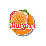 Burger Sticker. Vector Illustration