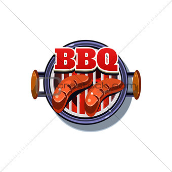BBQ Sticker. Vector Illustration