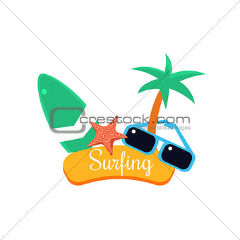 Surfing. Summer Vacation. Vector Illustration