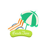 Beach Time. Summer Vacation. Vector Illustration