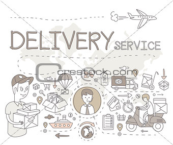 Delivery Service Infographics. Vector Illustration