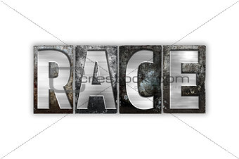 Race Concept Isolated Metal Letterpress Type