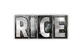 Rice Concept Isolated Metal Letterpress Type