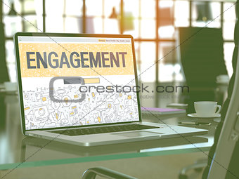 Laptop Screen with Engagement Concept.