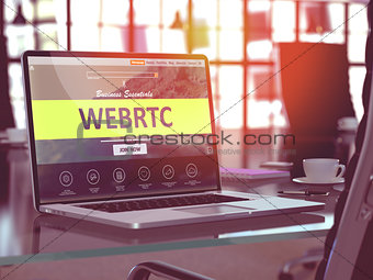 WEBRTC Concept on Laptop Screen.