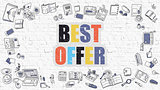 Best Offer Concept with Doodle Design Icons.