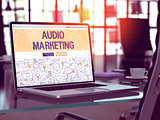 Audio Marketing Concept on Laptop Screen.