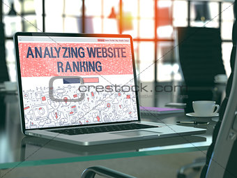 Laptop Screen with Analyzing Website Ranking Concept.