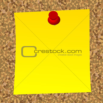 Blank  note paper on cork  board