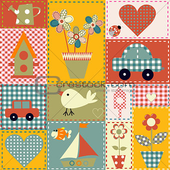 Gift wrapping paper seamless background for kids