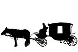 Vintage carriage with coachman 