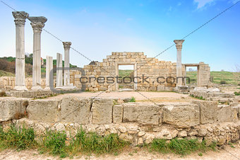 Ancient basilica columns of Creek colony Chersonesos