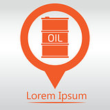 Oil Barrel icon or sign, vector illustration. map pin icon