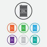 Oil Barrel icon or sign, vector illustration. color icon with frame