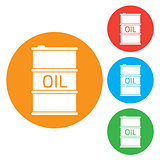 Oil Barrel icon or sign, vector illustration. color icon