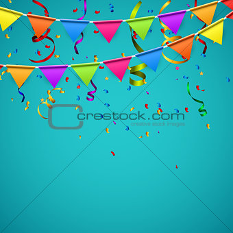 Party Background with Flags Vector Illustration