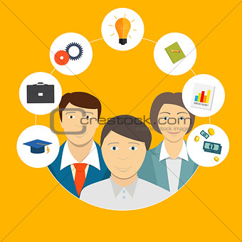 Helping an Individual Person, Student, Business Concept