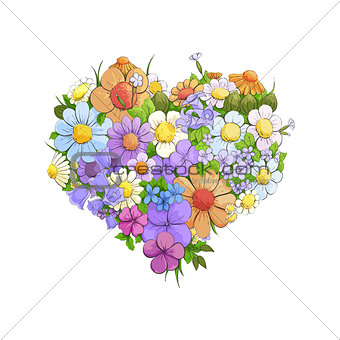 Bright floral heart