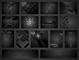 Tech geometric black backgrounds collection