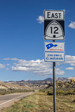 Road sign on scenic byway 12 in Utah