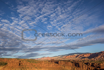 Morning sky over Capitol Reef National Park