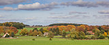 Panorama of autumn colors in Groesbeek