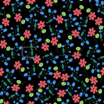 black textile seamless pattern