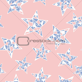 Vector seamless colorful stars pattern. Rose Quartz and Serenity colors