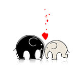 Cute elephants sketch for your design