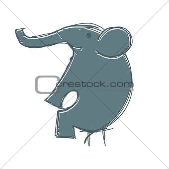 Cute elephant sketch for your design