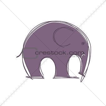 Cute elephant sketch for your design