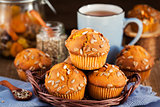 Fresh homemade delicious pumpkin muffins