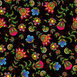 Seamless pattern with beautiful color flowers