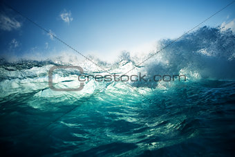 Churning Blue Water in the Ocean