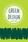 green design in circle over green old paper background