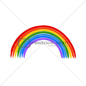 Art rainbow color brush stroke vector