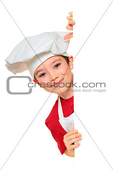 Cook boy on white