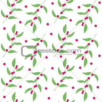 Seamless pattern branches and leaves of camu camu  berries . Floral background. Vector