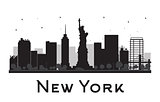 New York City skyline black and white silhouette